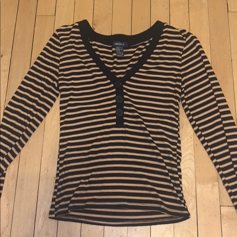 Forever 21 Striped Button Down Shirt